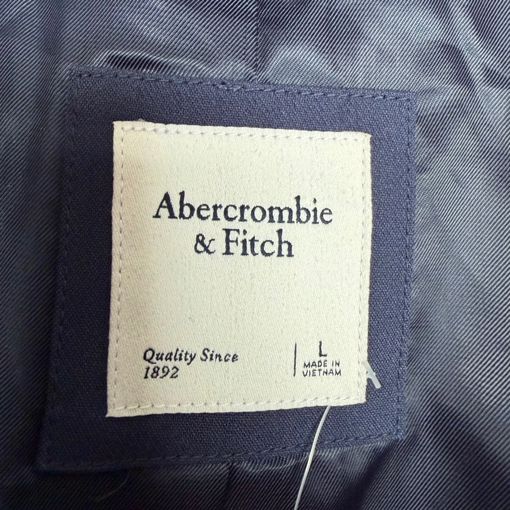 Abercrombie & Fitch Blazer Power Office Classic Preppy Workwear Navy Large NWT - Picture 7 of 8